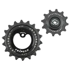 DERAILLEUR JOCKEY WHEEL AOPW TRIPEAK 12-18 TEETH CERAMIC 11X2-SPEED SHIMANO ULTEGRA R8000GS/105 R7000GS BLACK (SET OF 2) (WARRANTY 4 YEARS)