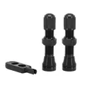 TUBELESS VALVE SCHRADER VELOX ALUMINIUM BLACK 44 mm VALVE CORE REMOVABLE (SOLD AS A PAIR CARDED)