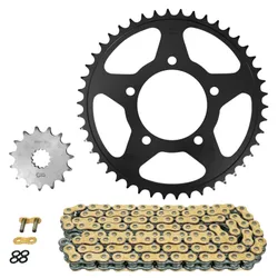 ADAPTABLE CHAIN KIT SUZUKI 650 SV ABS 2016>2024, SV SCRAMBLER ABS 2017>2019, SV CAFE RACER ABS 2017>2020 520 15X46 (DIAMETER REAR SPROCKET 87/110/10.5) (OEM GEARING) -AFAM