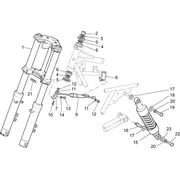 Fourche av.-Suspension ar.