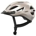 CASQUE VELO ADULTE ABUS URBAN-I 4.0 CHAMPAGNE BEIGE TAILLE M (54-58cm) REGLAGE MOLETTE / ECLAIRAGE ARRIERE USB (VENDU A L'UNITE EN BOITE)