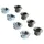 CHAINRING BOLT SET TA STEEL SILVER COMPATIBLE SINGLE CHAINRING 4 ARMS (SET OF 4) - SCREW (M8X0.75X6.5L) AND CHEMINEE (M8X0.75X4L)