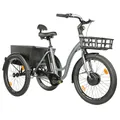 ELECTRIC TRICYCLE/E-BIKE CITY LEADER FOX 24" LOVELO 2025 UNISEX GREY MATTE 3-SPEED SHIMANO NEXUS HUB MOTOR AV BAFANG 36-SPEED 45NM BATTERY 16,7AH (WITH DIFFERENTIEL)