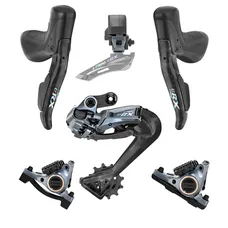 GROUPE/TRANSMISSION ROAD ELECTRIQUE LTWOO 2X12/11/10-SPEED ERX SERIES DISC HYDRAULIC CARBON BLACK (DERAILLEURS FRONT AND REAR - LEVIERS/MANETTES WITH ETRIERS FRONT AND REAR - BATTERY)