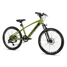 CONVENTIONAL BICYCLE MTB 24 LEADER FOX CAPITAN 2025 GARCON GREEN KAKI MATTE 8-SPEED (SIZE CHILDREN'S 135 TO 145 cm) -MECANIQUE TO DISC