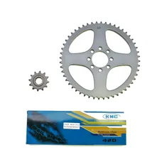 KIT CHAINE ADAPTABLE MBK 50 X-LIMIT 1997>2001/YAMAHA 50 DTR 1997>2001 420 12x52 (ALESAGE 44mm) (DEMULTIPLICATION ORIGINE) -P2R