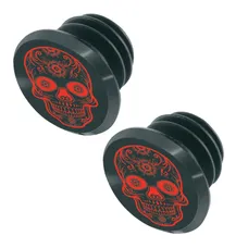 HANDLEBAR END PLUG MTB SWITCH SKULL BLACK/RED (CARDED PER 2)