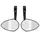 REAR-VIEW MIRROR MOTORCYCLE AVOC NEBRASKA ALUMINIUM BLACK WITH ADAPTER PLASTIC FITTING EXTREMITE HANDLEBAR 22,2 OR 25,4 mm (PAIR) (CE APPROVED)