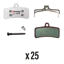 PLAQUETTE DE FREIN VTT SHIMANO XTR M9120 XT M8120/M8020 SLX M7120 SAINT M820/M640/810, TRP, TEKTRO (SWISSSTOP ORGANIC - DISC 27E)(VENDU PAR 25) - COMPATIBLE VAE ET MOTO ELECTRIQUE SUR-RON