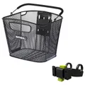 PANIER AVANT ACIER NID ABEILLE BASIL BOLD NOIR (28x34x26 cm) -VENDU AVEC FIXATION KLICKFIX SPECIAL VAE / E-BIKE LARGEUR 80MM MINI COMPATIBLE LEADER FOX
