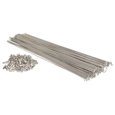 SPOKE STAINLESS STEEL SILVER VELOX MACH1 2 mm L 256 mm HEAD ANGLED WITH NUT (BOX OF 100)