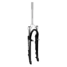 TREKKING FORK 28 " ZOOM ALUMINIUM RESSORT BLACK DEB. 45 mm PIVOT (200/60) THREADED 1"-25,4 - 22,2 INNER COMPATIBLE V-BRAKE/DISC