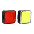 BICYCLE LIGHT USB KIT NEWTON COB LEDS 100/50 LUMENS YELLOW/RED/BLACK 7 MODES (FRONT + REAR)