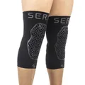 KNEE PROTECTORS MTB SERYT VENTED FLOW ALPS ANTIBACTERIEN, ANTIDERAPANTE, WITHOUT COUTURE, OUVERTURE DERRIERE GENOU BLACK S (SOLD AS A PAIR) 220 g -CE IN 1621.1 LEVEL 1- PEDALAGE FLUIDE