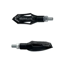 CLIGNOTANT MOTO TAAC FR13 14 LEDS FUME/NOIR AVEC FONCTION FEU DE POSITION ET FEU STOP (M8 / LONG 74mm / H 26mm) (PAIRE) QUALITE PREMIUM -HOMOLOGUE ECE