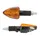 CLIGNOTANT UNIVERSEL REPLAY TRIANGLE A AMPOULE BA9S ORANGE/CARBONE BRILLANT BASE COURTE (L 78mm / H 37mm / L 27mm) (HOMOLOGUE CE) (PAIRE)