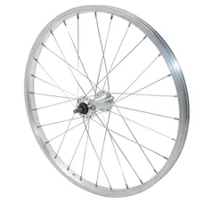 MTB WHEEL BRAKE SHOE 20" ALUMINIUM FRONT HUB ALUMINIUM AXLE PLEIN (SOLD WITH NUT 9X100) RIM 21C 28 SPOKES