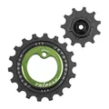 DERAILLEUR JOCKEY WHEEL AOPW TRIPEAK 11-18 TEETH CERAMIC 11X1-SPEED SHIMANO GRX RX812/817 GREEN (SET OF 2) (WARRANTY 4 YEARS)