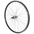 MTB WHEEL BRAKE SHOE 26" P2R REAR ALUMINIUM BLACK DOUBLE WALL HUB ALUMINIUM FREEWHEEL 7/6-SPEED AXLE PLEIN