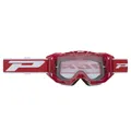 MASQUE/LUNETTES CROSS PROGRIP 3303 TR VISTA ROUGE ECRAN TRANSPARENT ANTI-RAYURES/ANTI U.V./ANTI-BUEE (HOMOLOGUE CE-EN-N- AC-96025 REV.2)