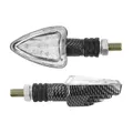 CLIGNOTANT UNIVERSEL REPLAY MINI TRIANGLE 13 LEDS TRANSPARENT/CARBONE (L 78mm / H 37mm / L 28mm) (HOMOLOGUE CE) (PAIRE)
