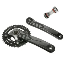 MTB CRANKSET SUNRACE 10-SPEED MS10 ALUMINIUM BLACK 175 mm 40-30-22 INTEGRATED WITH CUP THREADED