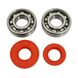 ADAPTABLE CRANKSHAFT BEARING + GASKET SCOOTER P2R MBK 50 BOOSTER, NITRO/YAMAHA 50 BWS, AEROX/APRILIA 50 SR/CPI 50 ARAGON/GENERIC 50 IDEO/KEEWAY 50 FOCUS (KIT 6204 SKF STEEL C4/GASKET RACING RED)