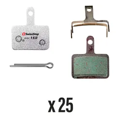 PLAQUETTE DE FREIN VTT SHIMANO DEORE M515,M486,M485,M575,M395 (SWISSSTOP ORGANIC - DISC 15E) (VENDU PAR 25) - COMPATIBLE VAE