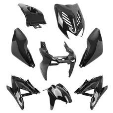 CARROSSERIE SCOOT REPLAY DESIGN POUR MBK 50 NITRO 1997>2012/YAMAHA 50 AEROX 1997>2012 NOIR BRILLANT (KIT 8 PIECES)