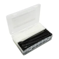 COLLIER DE SERRAGE NYLON TYPE RILSAN 4,8X200mm NOIR ET TRANSPARENT (BOITE DE 200) -P2R