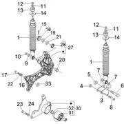 Suspension arrière - Amortisseur/s