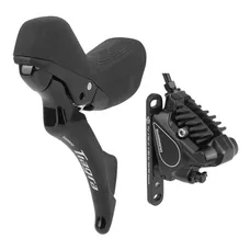 FREIN A DISQUE ROUTE HYDRAULIQUE SHIMANO TIAGRA AVANT 2x11V. R4020 LEVIER/MANETTE AVEC ETRIER AILETTE REFROIDISSEMENT BR-RS405+DURITE ASSEMBLE 1000 mm)
