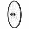MTB WHEEL DISC 26" FRONT BLACK DOUBLE WALL HUB ALUMINIUM AXLE PLEIN DISC 6 HOLES 36 SPOKES