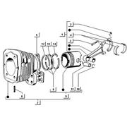 Cylindre-piston-axe de piston-bielle