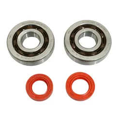 ADAPTABLE CRANKSHAFT BEARING + GASKET SCOOTER P2R PIAGGIO 50 ZIP 2-STROKE, TYPHOON, NRG/GILERA 50 STALKER, RUNNER (KIT SC04A47CS TPI POLYAMIDE/GASKET RACING RED)