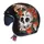 OPEN-FACE HELMET MT HELMETS THE MANS 2 SV SKULL & ROSES A1 GLOSS BLACK XL SINGLE VISOR TRANSPARENT (SUPPLIED WITH ONE SCREEN ADDITIONAL DARK (ECE 22.06)