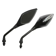 REAR-VIEW MIRROR SCOOTER REPLAY STREET GLOSS BLACK IMITATION LEDS ROD DIAMETER 10 (SOLD A PAIR) **