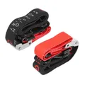 SANGLE MOTO UPDESIGN A BOUCLE AUTOMATIQUE AVEC CROCHET/MOUSQUETON NOIR/ROUGE 38mm x 2,1M (RESISTANCE 550KG) (VENDU A LA PAIRE)