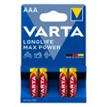 PILE LR03 1.5V VARTA ALCALINE LONGLIFE MAX POWER LR03 - AAA (VENDU PAR 4)