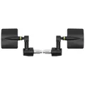 REAR-VIEW MIRROR MOTORCYCLE AVOC CHICAGO HANDLEBAR END RECTANGLE ALUMINIUM CNC BLACK 74X60MM DIAMETER 13 AND 17 mm REVERSIBLE (PAIR)