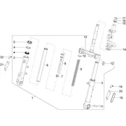 Fourche/tube direction - Ensemble butée dir.