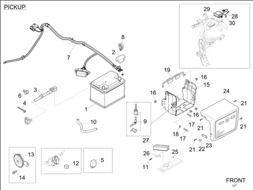 Relais - Batterie - Avertisseur sonore
