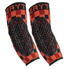 ELBOW PROTECTORS MTB SERYT FLOW CHECKER ANTIBACTERIEN, ANTIDERAPANTE, WITHOUT COUTURE DAMIER RED/BLACK S (SOLD AS A PAIR) 250 g -CE IN 1621.1 LEVEL 2
