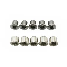 CHAINRING BOLT SET TA STEEL COMPATIBLE DOUBLE PLATEAUX 5 ARMS M8X6.5 (SET OF 5) - CHAINRING BOLT AND NUT