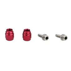 BRAKE HOSE CONNECTOR BRAKE ELVEDES OLIVE AND INSERT/PIN COMPATIBLE SRAM/AVID RED (PAIR OLIVE AND INSERT)