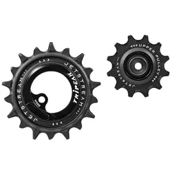 DERAILLEUR JOCKEY WHEEL AOPW TRIPEAK 12-18 TEETH CERAMIC 11X2-SPEED SHIMANO DURA-ACE R9100 BLACK (SET OF 2) (WARRANTY 4 YEARS)