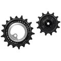DERAILLEUR JOCKEY WHEEL AOPW TRIPEAK 12-18 TEETH CERAMIC 12X2-SPEED SHIMANO DURA-ACE R9200 SILVER (SET OF 2) (WARRANTY 4 YEARS)