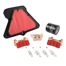 KIT ENTRETIEN MOTO ADAPTABLE KAWASAKI 1000 ZX-10R NINJA 2011>2015, ZX-10R NINJA ABS 2012>2015 PLAQUETTE METAL FRITTE (PACK 9 PIECES) -SELECTION P2R PREMIUM