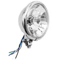 PHARE/OPTIQUE MOTO AVOC VINTAGE DIAM 130 mm CUVELAGE OPTIQUE LISSE LAMPE H4 60/55W + FEU DE POSITION CHROME (HOMOLOGUE CE)