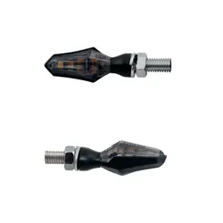 CLIGNOTANT MOTO TAAC FR18 9 LEDS FUME/NOIR (M8 / LONG 48mm / H 19mm) (PAIRE) QUALITE PREMIUM -HOMOLOGUE ECE
